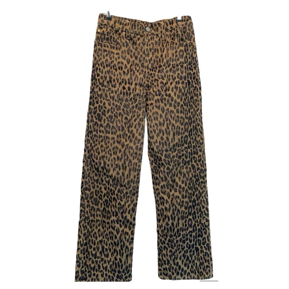 Levi's Women's Straight Leg Leopard Print Pants - Tan & Black